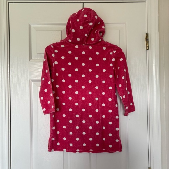 Mini Boden Girls Towel Beach Dress Pink Polka Dot Tulip Size 6-7 - Picture 4 of 6